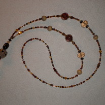 Beaded Lanyard Brown/Amber/Tan