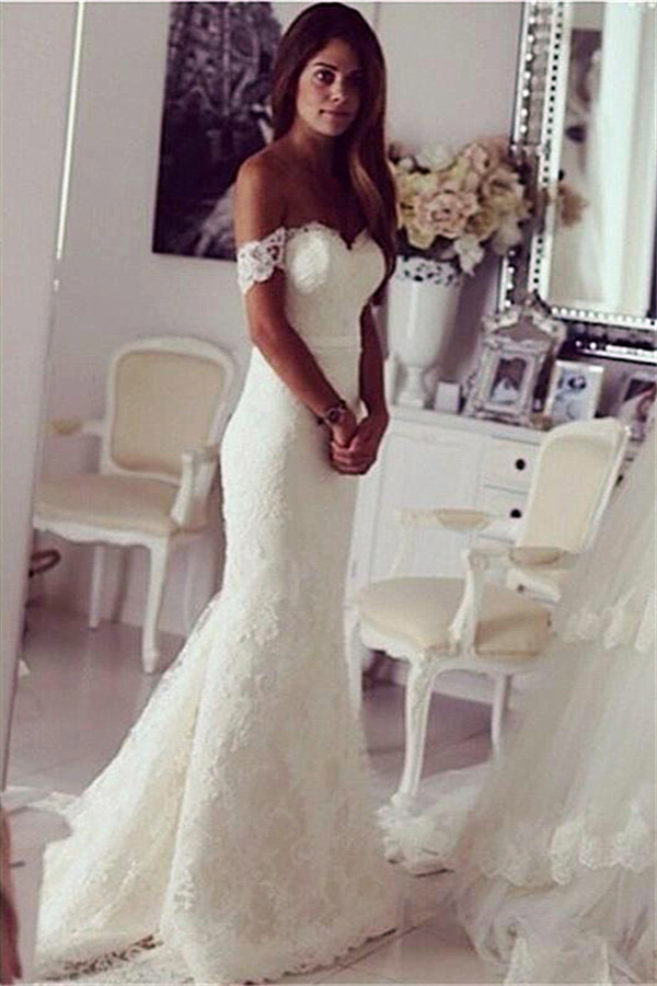 Long Mermaid wedding dress,custom wedding dress,cheap Elegant wedding