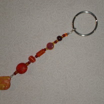 Beaded Keychain Yellow/Orange/Red