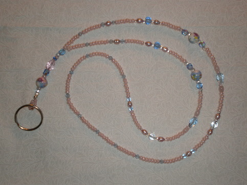 Beaded Lanyard Light Pink