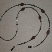 Beaded Eyeglass Chain Purple/Paper-Wrapped Beads