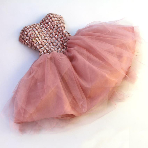 Pink Sweetheart Mini Homecoming Dresses, Cute Homecoming Dress with Lace-up Back, A-line Short 