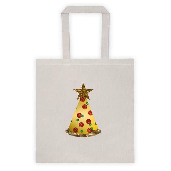Glitter Pizza Christmas Tree Tote Bag Glitter Pizza Christmas Tree Tote Bag