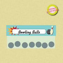 Bowling Party Treat Toppers - for Ziploc bags