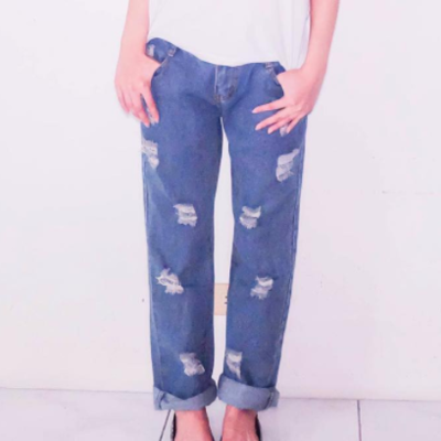 Vintage ulzzang ripped jeans