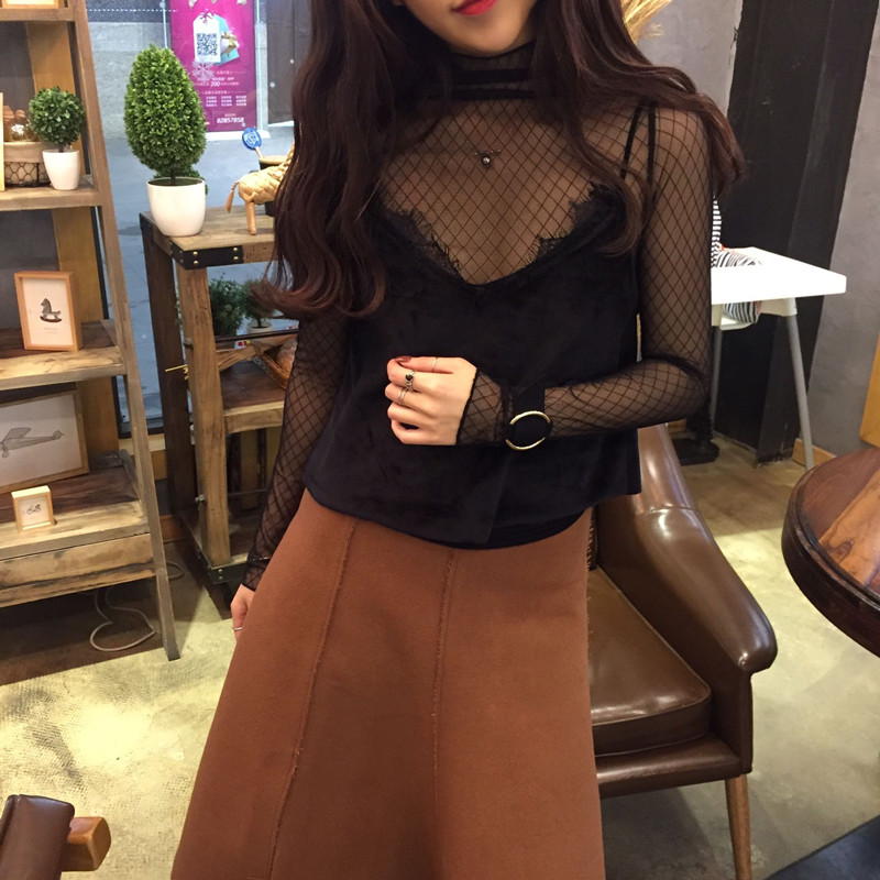 Lace Shirt + Velvet Tank Top YL98 on Storenvy