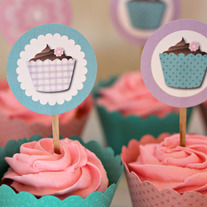 Printable Cupcake Party Circle Label Printables