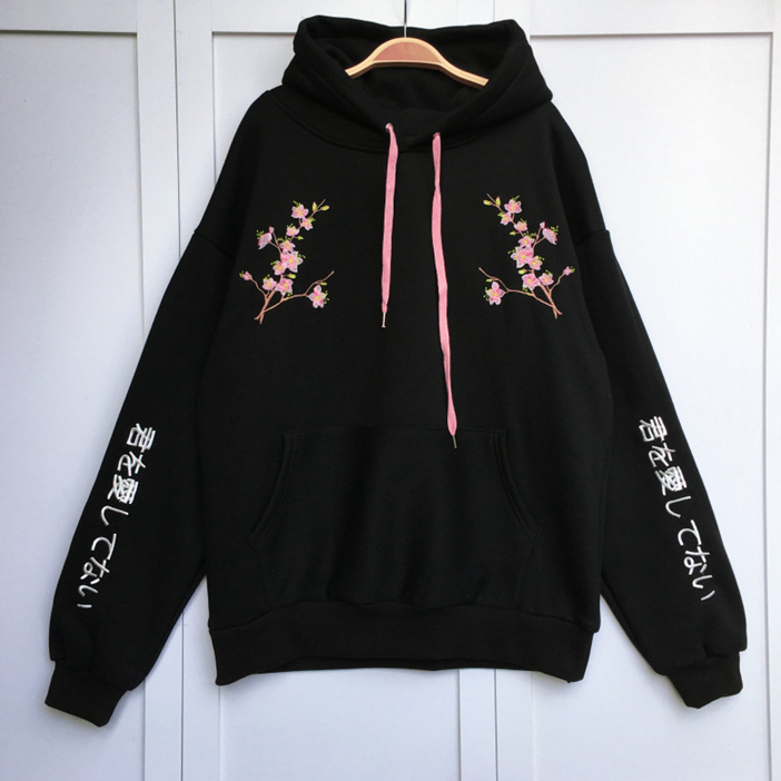 Cherry Blossom Embroidered Hoodie on Storenvy