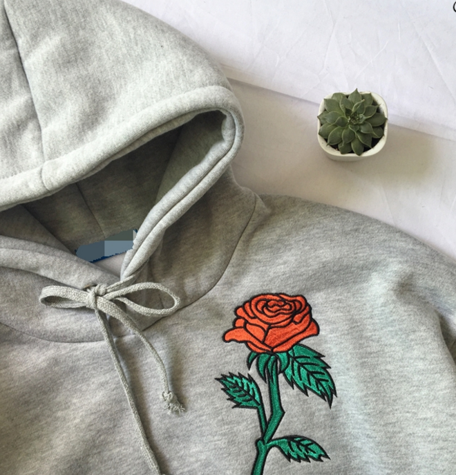 Rose Embroidered Sweatshirt on Storenvy