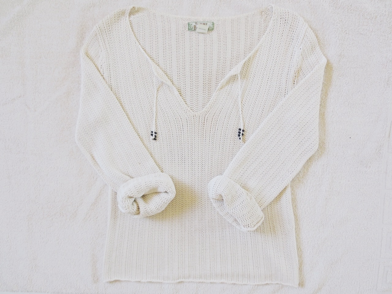 Cream lightknit sweater on Storenvy