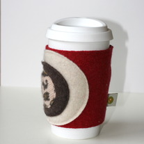 Red Recycled Wool Coffee Cardigan