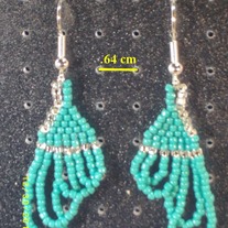 Silver and Turquoise Fringe Earrings
