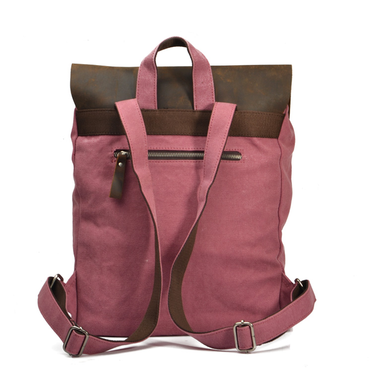 Large Vintage Handmade Leather Backpack Satchel Travel Bag 17" Laptop