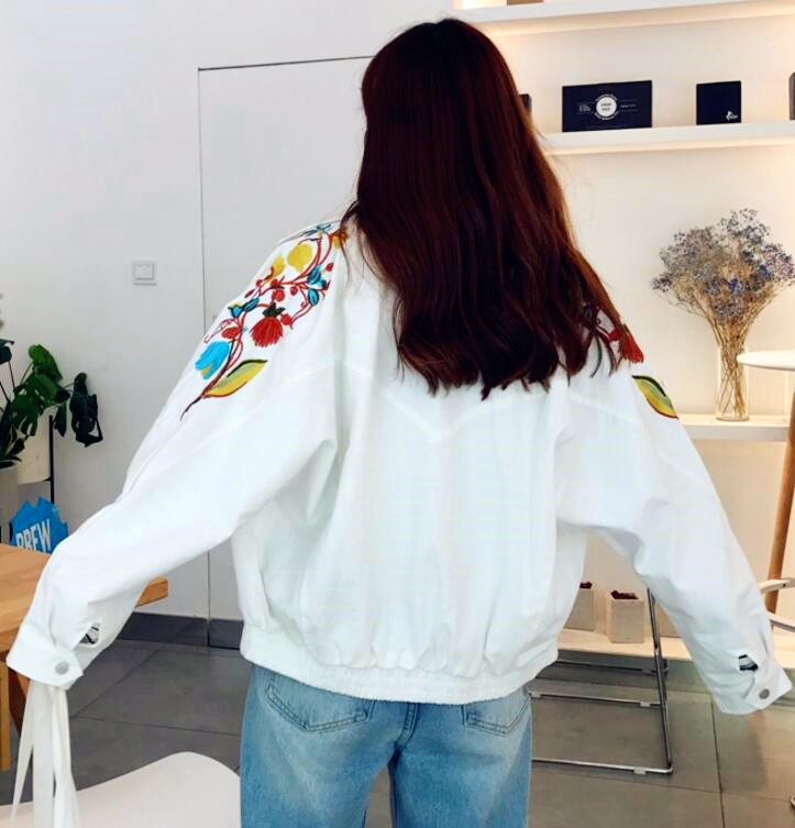 Harajuku Flower Embroidered Jacket on Storenvy