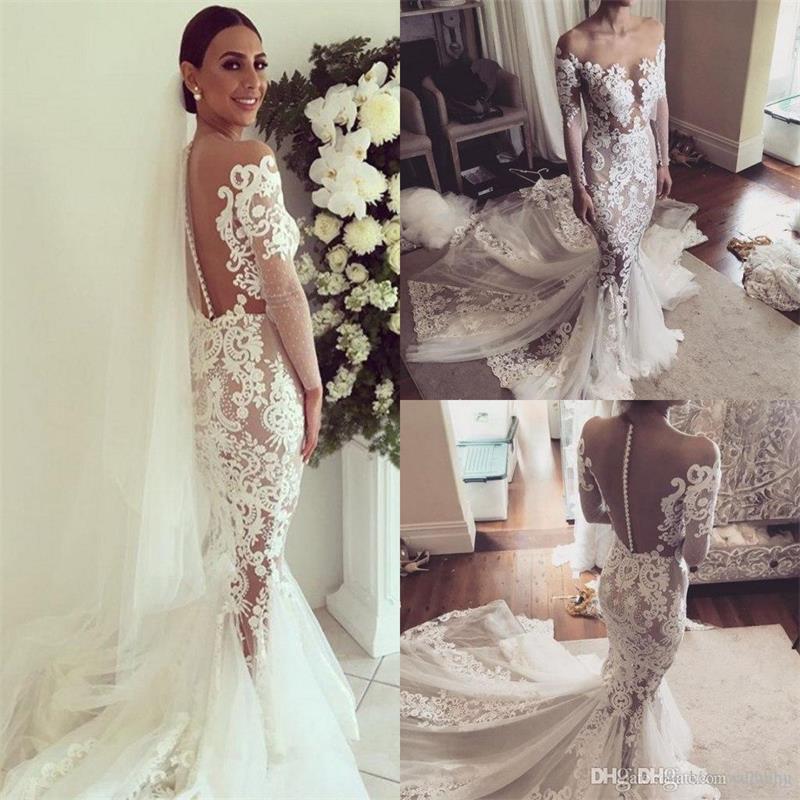 new arrival lace tulle long sleeves pretty fashion mermaid wedding ... new arrival lace tulle long sleeves pretty fashion mermaid wedding ...
