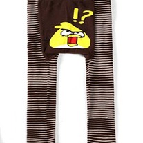 Brown Pants Yellow Angry Bird Pants Leggings Unisex Boys Girls Baby 3 mos to Kids Toddler Childrens size 4t