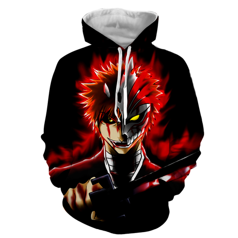 Bleach Anime Ichigo Kurosaki Hollow Mask Cool Hoodie on ...
