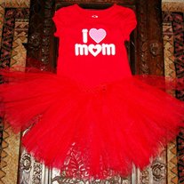 I LOVE MOM Girls T shirt and Tutu Skirt 2 piece Set 