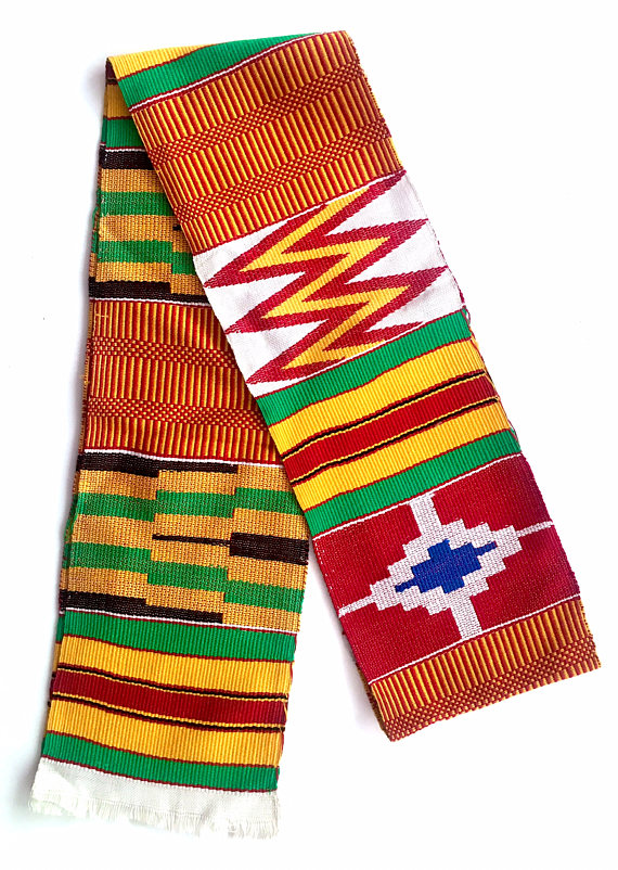 Handwoven Kente Scarf Kente Stole Asante Sash African Textile African