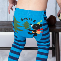 HIKING BEAR design Legging Pants Unisex Boy Girls Stretch pant in size 3 mos baby to 4T kids