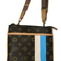 Donna di Bella - Letter Patten Evening Bags with Green Stripe 
