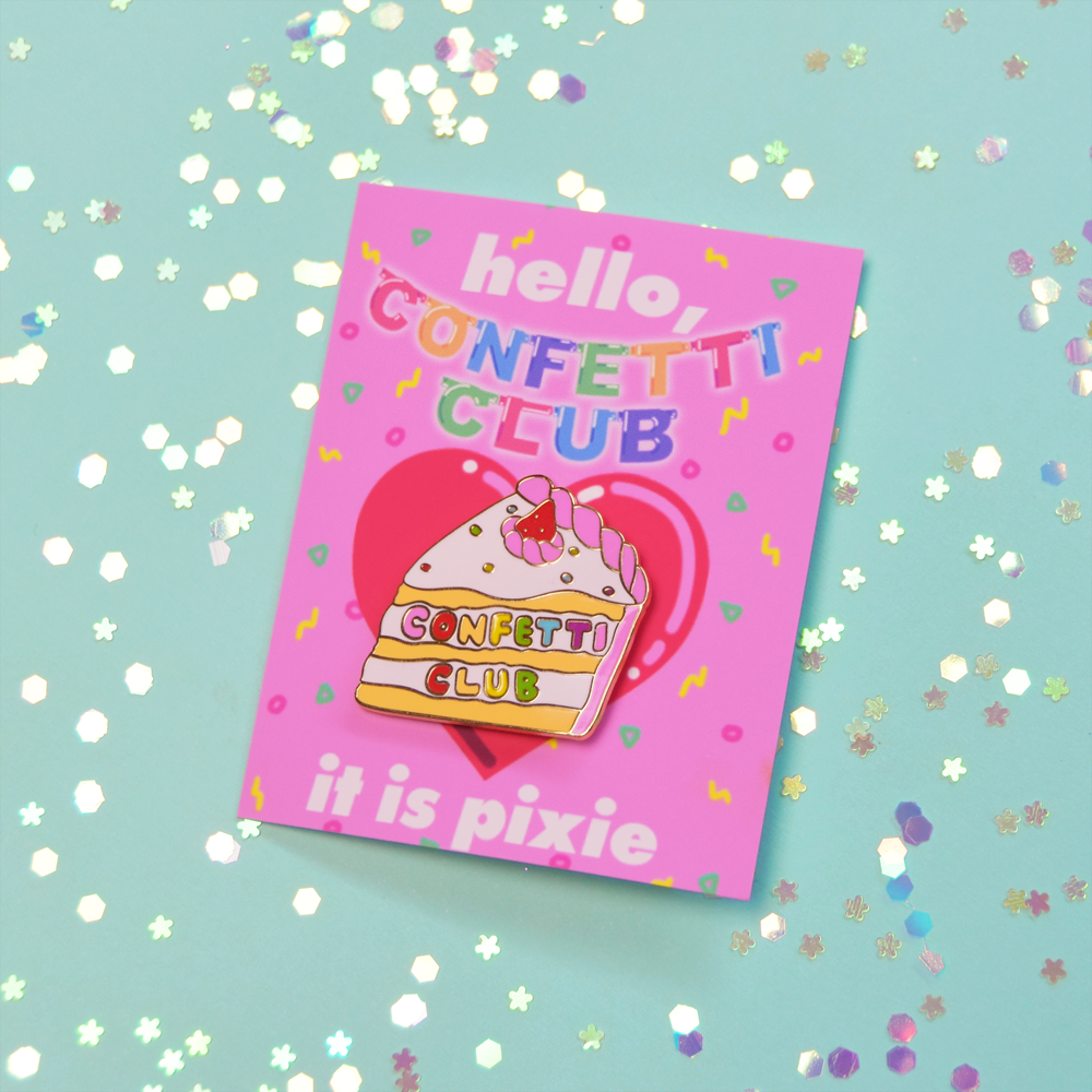 Confetti Club Cake Pin · Pixie Pins · Online Store Powered by Storenvy