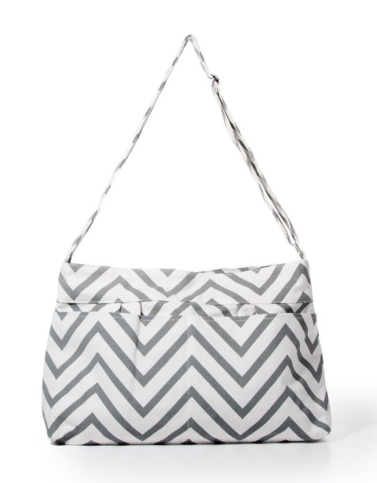 Gray Chevron Tote Messenger Diaper Bag on Storenvy