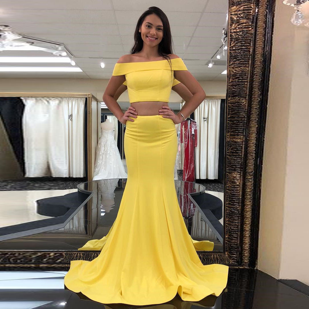 Yellow Mermaid Prom Dresses