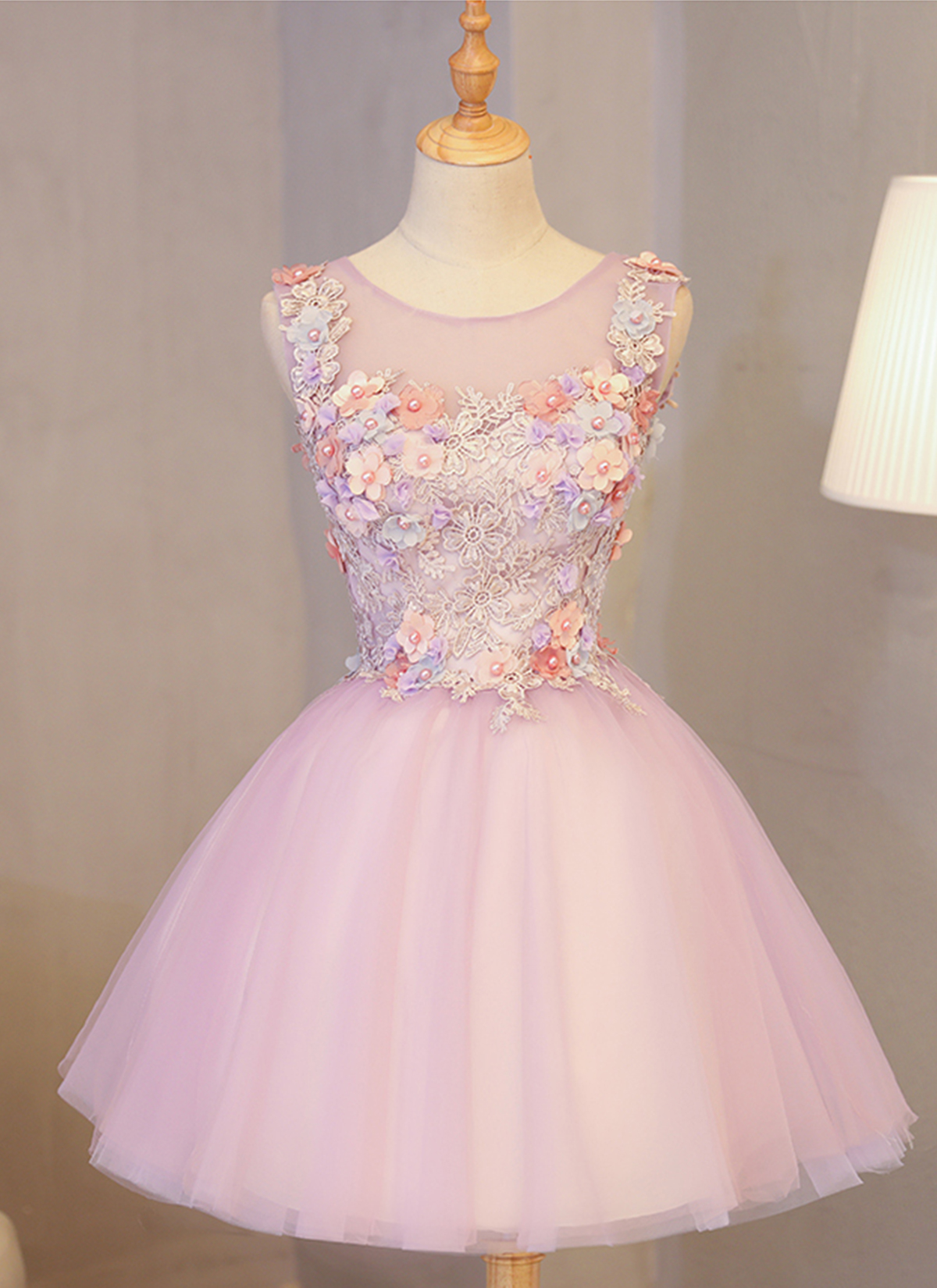 Cheap Prom Dresses by SweetheartDress · Cute pink tulle mini lace