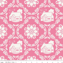 1/2 Yard-Daisy Cottage Pink Damask/ C2751 Pink