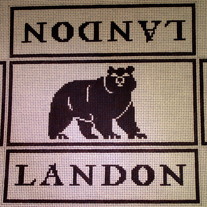 Landon School Bear Brick Cover Canvas on 13 Mesh