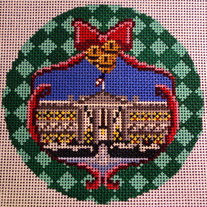 White House Ornament Canvas on 18 Mesh