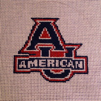 American University Logo Canvas on 18 Mesh