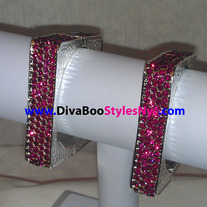 Pink Square/Circle Jeweled Bracelets