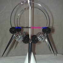 Med/Silver & Black SpikenStone "DVBS" Earrings