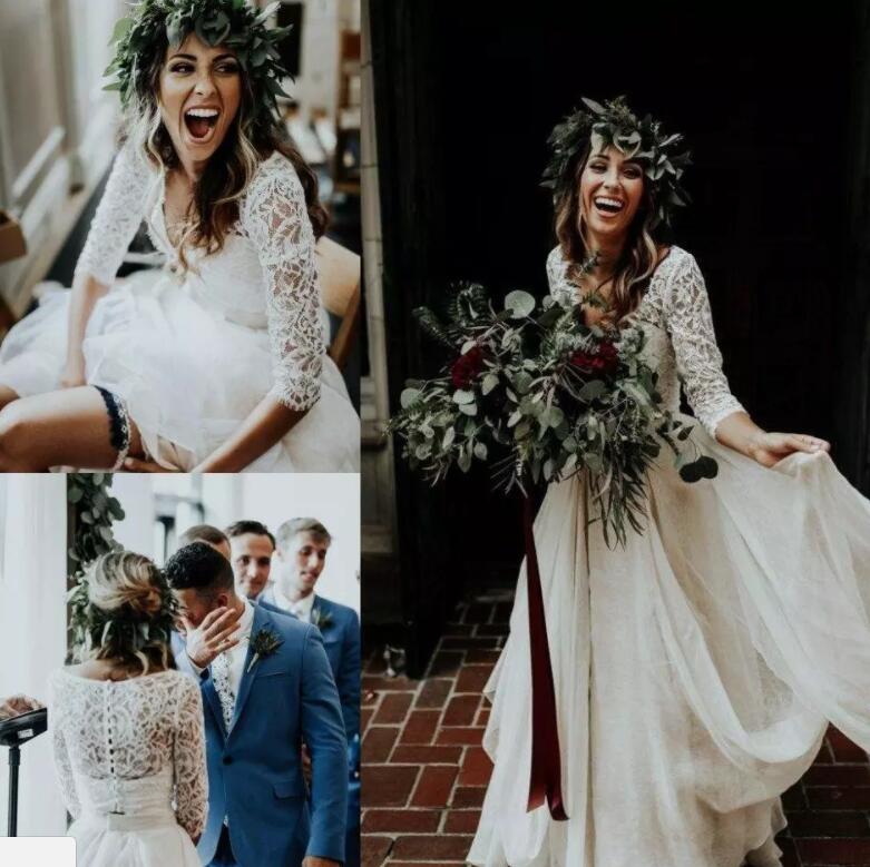 vintage 2 piece wedding dress