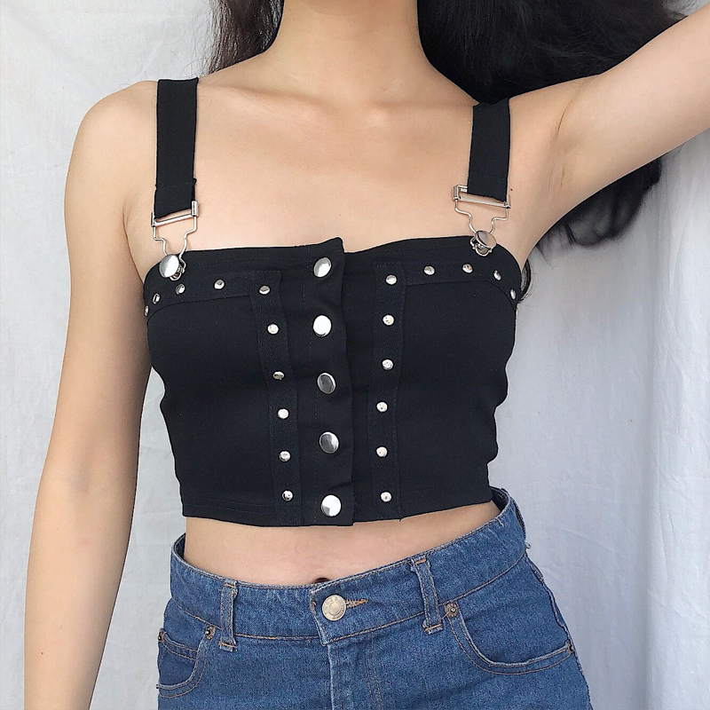Strap buckle tooling strap short high waist vest · FE CLOTHING · Online