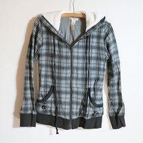 Plaid Sherpa Hood Light Jacket