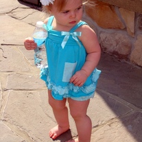 Baby Girls Ruffle Bloomer Romper LIGHT TURQUOISE BLUE GREEN Butterfly Swing Top Ruffle Bloomer Set 