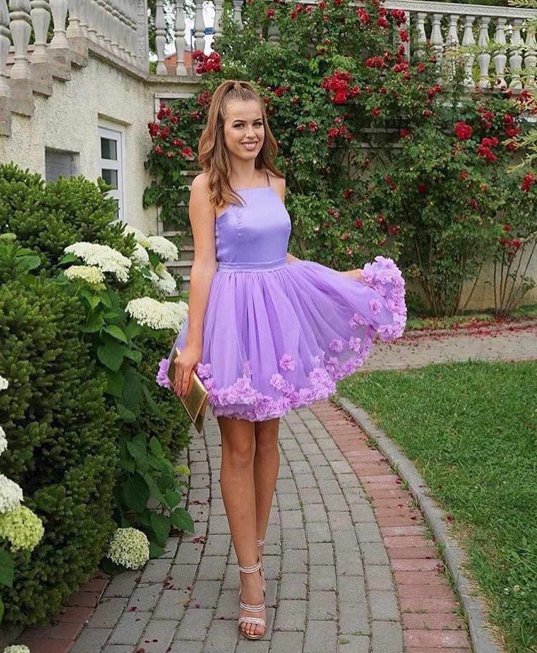 Short Purple Prom Dresses 2018