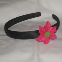 Black & Pink Flower Headband