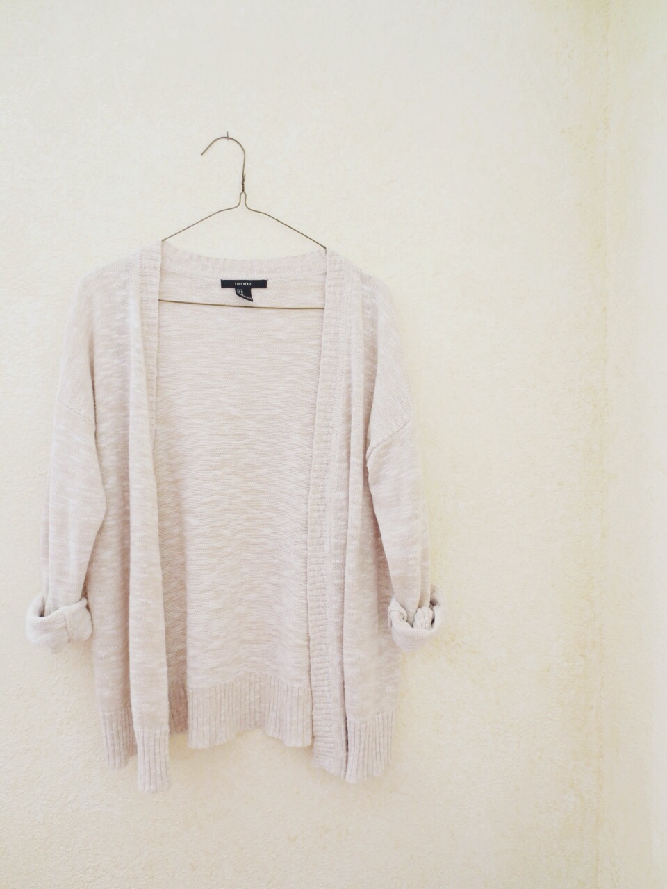 Oatmeal light knit cardigan on Storenvy