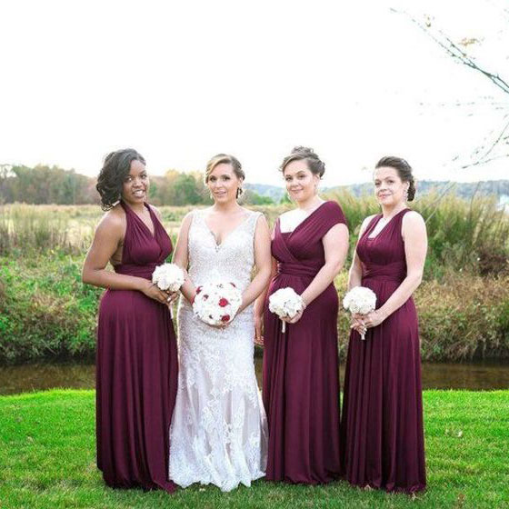 burgundy bridesmaid dresses under 100