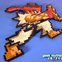 Custom Colored Ryu Street Fighter Bead Sprite - Chibi Hadoken Pose
