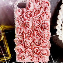 New All Lace Rose Flowers with Crystals On Edges Case For Apple iPhone 4 (#323)