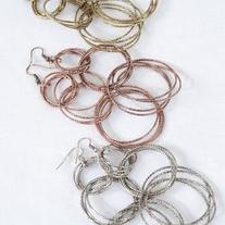 Triple Hoop Interlock Earrings - Assorted