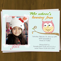 Owl Birthday Invitation - Sketchy Owl