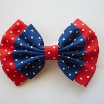 Blue X Red Polka Dots 