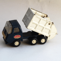 Tonka Toys - Vintage Metal Sanitation or Garbage Truck, blue
