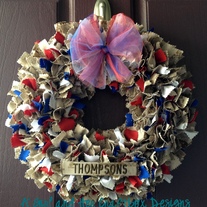 USA Round Wreath WITH NAMETAPE